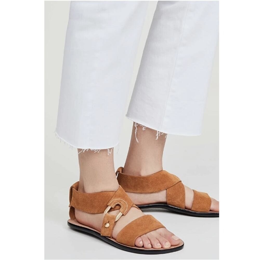 Rag & Bone Leather Ankle Strap Gladiator Brown Flat Sandals‎ Size 8.5